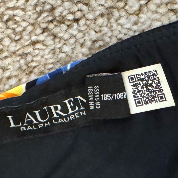 Lauren Ralph Lauren Floral Halter Midi Dress Wedding Guest Black Size 14 - Picture 4 of 5